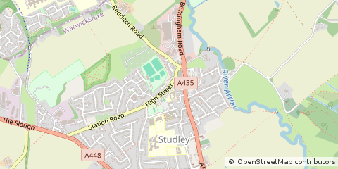 Map of Studley, Warwickshire