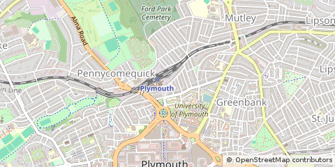 Map of Plymouth, Devon