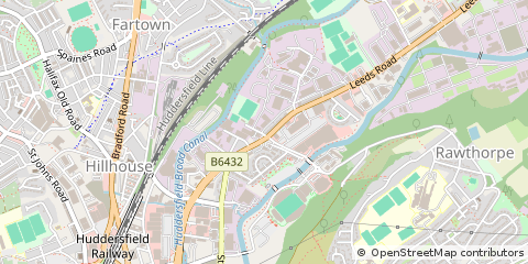 Map of Huddersfield, West Yorkshire