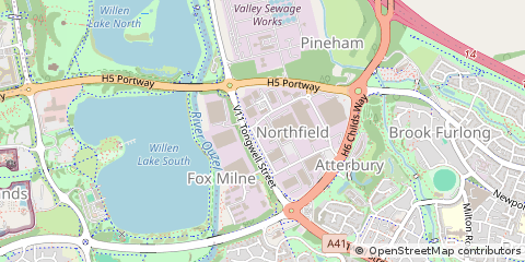 Map of Milton Keynes, Buckinghamshire