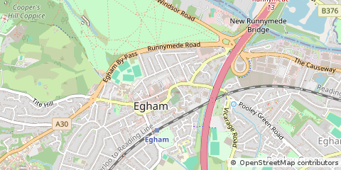Map of Egham, Surrey