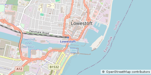 Map of Lowestoft, Suffolk