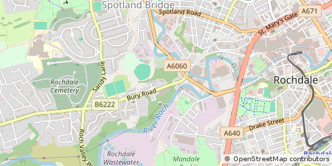 Map of Rochdale, Lancashire