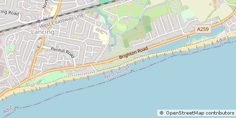 Map of Lancing,, West Sussex