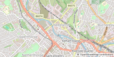 Map of Sheffield, South Yorkshire