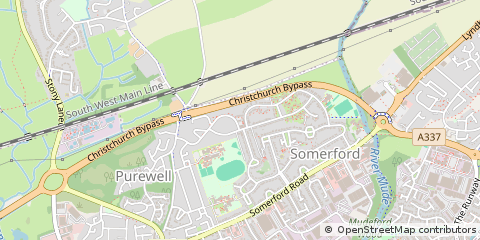 Map of Christchurch, Dorset