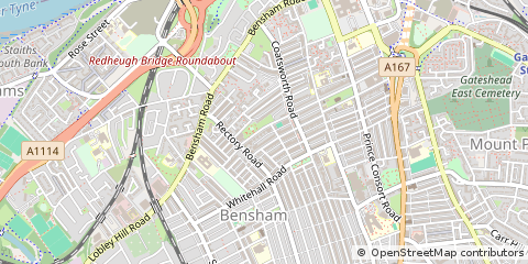 Map of Gateshead