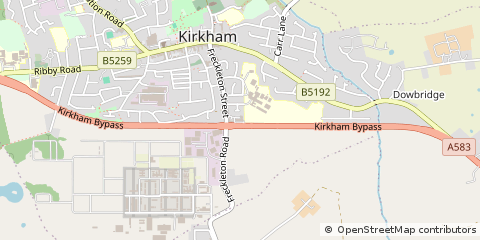Map of Kirkham, Lancashire