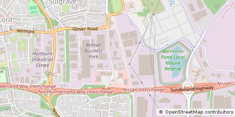 Map of Washington, Tyne & Wear