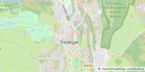 Map of Tredegar, Gwent