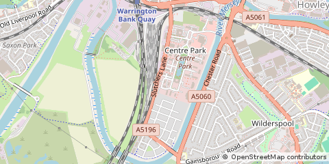 Map of Warrington, Cheshire