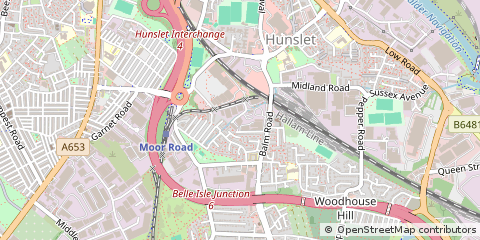 Map of Hunslet, Leeds