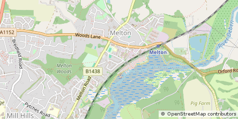 Map of Woodbridge, Suffolk