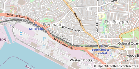 Map of Southampton, Hampshire