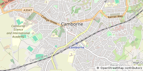 Map of Camborne, Cornwall