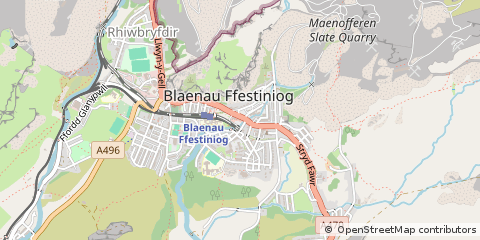 Map of Blaenau Ffestiniog, Gwynedd