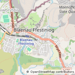 Map of Blaenau Ffestiniog, Gwynedd