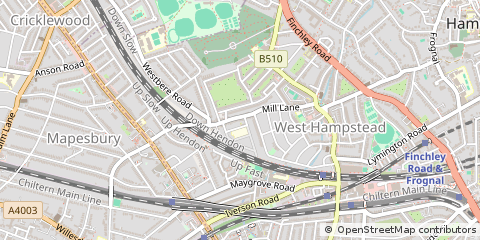 Map of West Hampstead, London