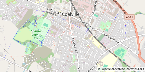 Map of Coalville, Leicestershire