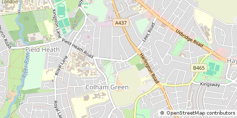 Map of Uxbridge, Middlesex