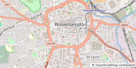 Map of Wolverhampton, West Midlands