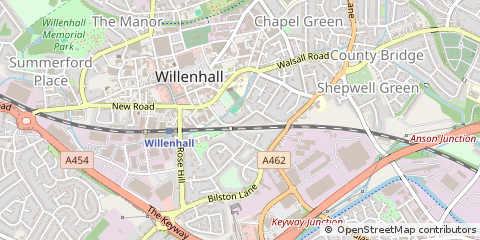 Map of Willenhall, West Midlands