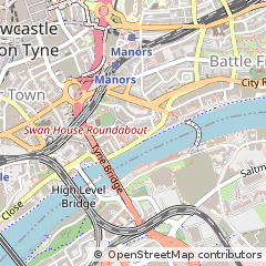 Map of Newcastle Upon Tyne, Tyne and Wear