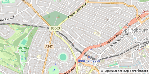 Map of Bournemouth, Dorset