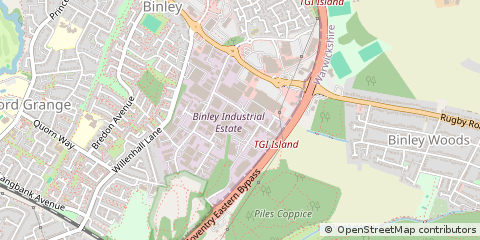 Map of Coventry, West Midlands