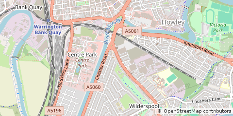 Map of Warrington, Cheshire