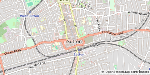 Map of Sutton, Surrey