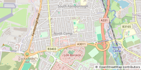 Map of Farnborough, Hampshire