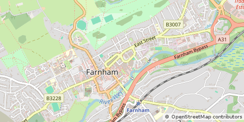 Map of Farnham, Surrey