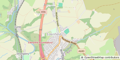 Map of Bury, Lancashire