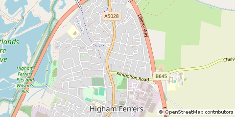 Map of Rushden, Northamptonshire