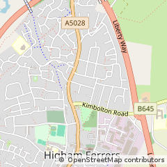 Map of Rushden, Northamptonshire