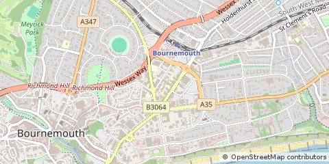 Map of Bournemouth, Dorset