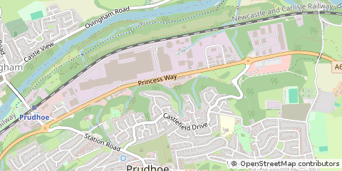 Map of Prudhoe, Northumberland