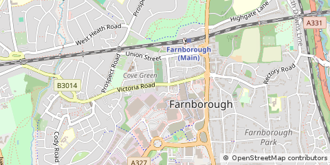 Map of Farnborough, Hampshire