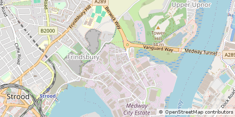 Map of Rochester, Kent