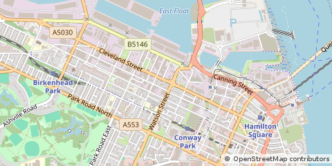Map of Birkenhead, Merseyside