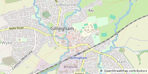Map of Gillingham, Dorset
