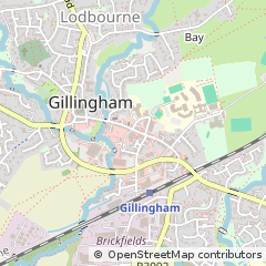Map of Gillingham, Dorset