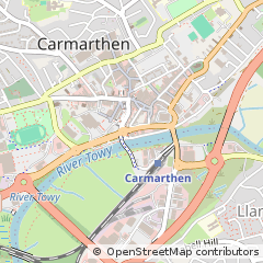 Map of Carmarthen, Carmarthenshire