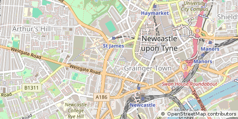 Map of Newcastle Upon Tyne
