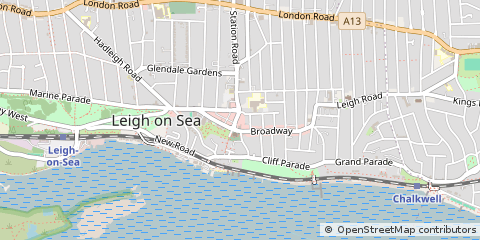 Map of Leigh-on-SEA, Essex