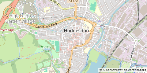 Map of Hoddesdon, Herts