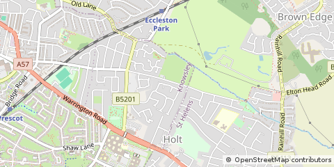 Map of Prescot, Merseyside
