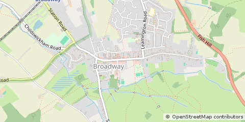 Map of Broadway, Worcestershire