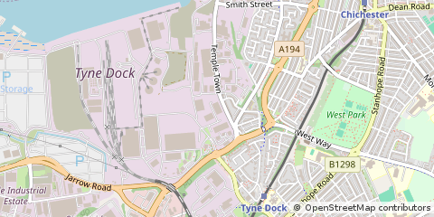Map of South Shields, Tyne and Wear
